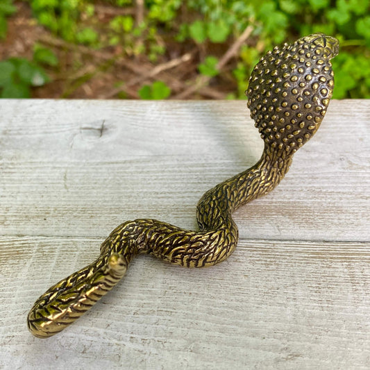 Solid Brass Cobra Snake - Symbol of Transformation, Power & Protection