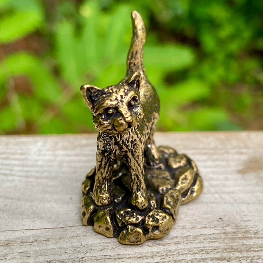 Solid Brass Cat on Pathway – Symbol of Independence, Grace & Mystery