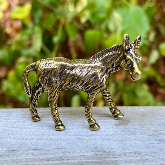 Solid Brass Donkey Figurine – Symbol of Perseverance & Humility