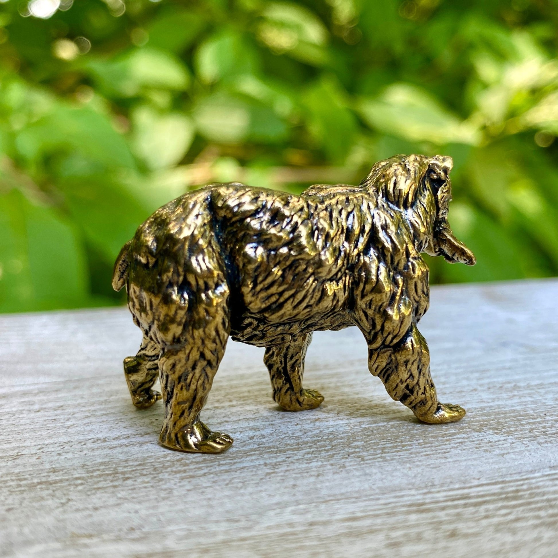 Solid Brass Grizzly Bear - Wild Brass